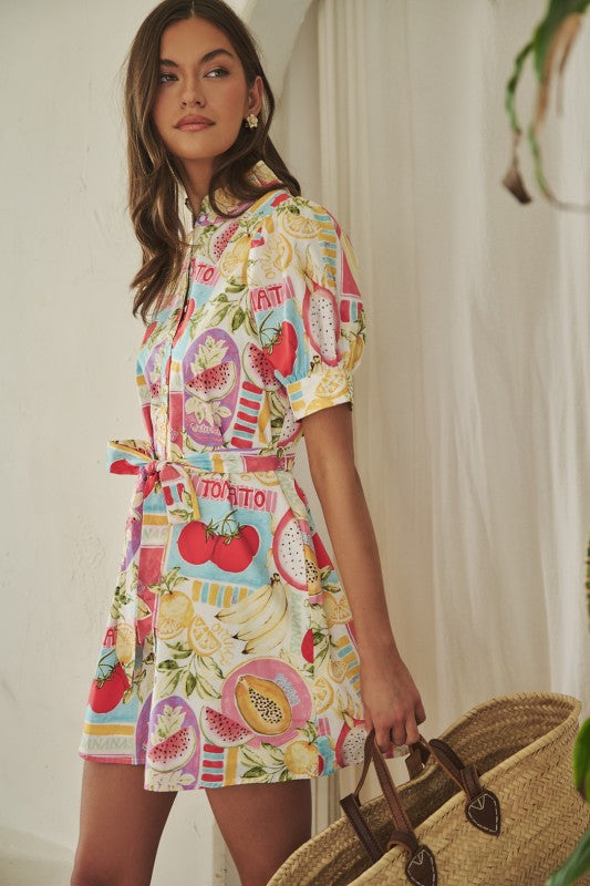 Sugarlips Karesa Button Down Mini Dress Farmers Market