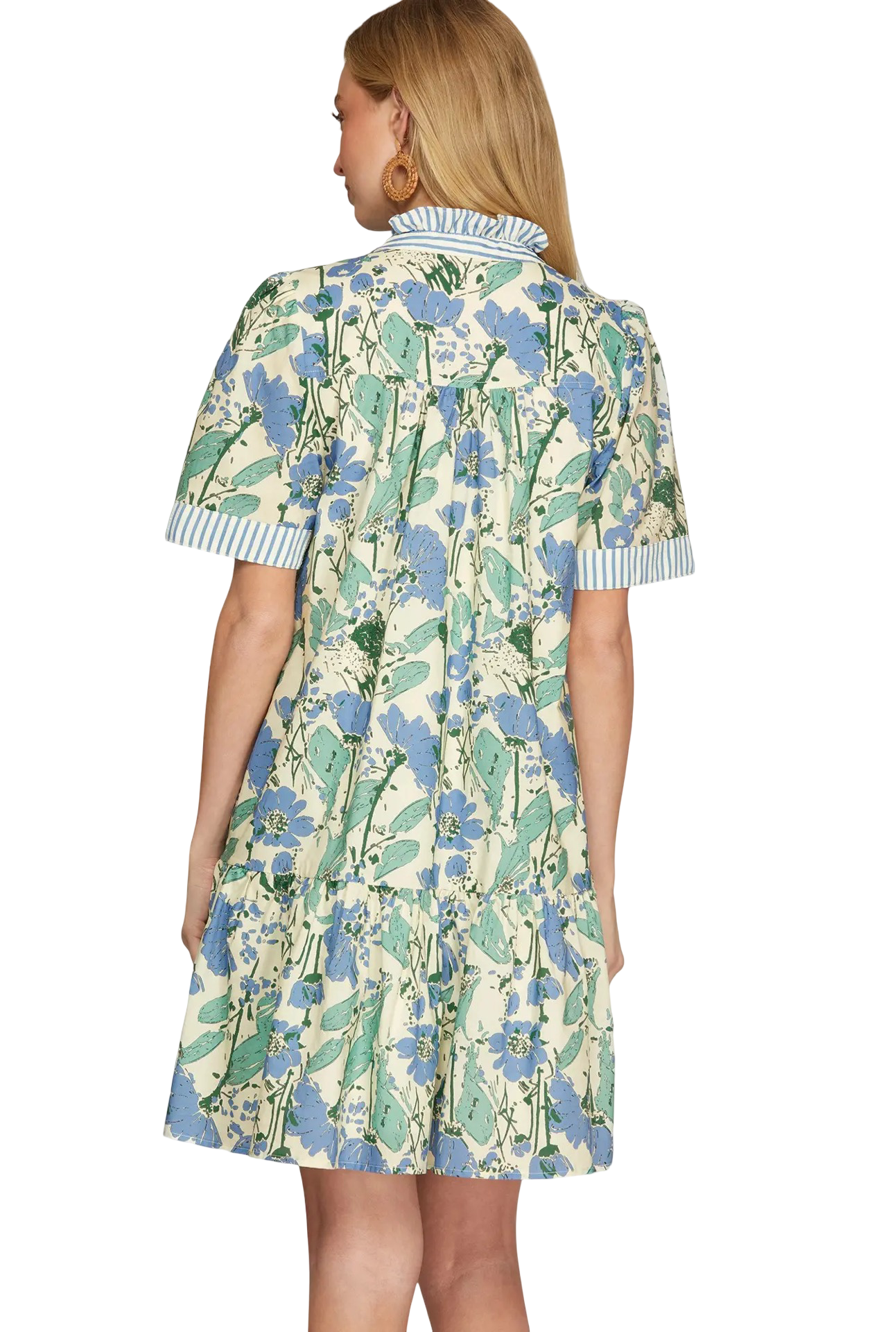 She+Sky Ruffle Sleeve Printed Mini Dress