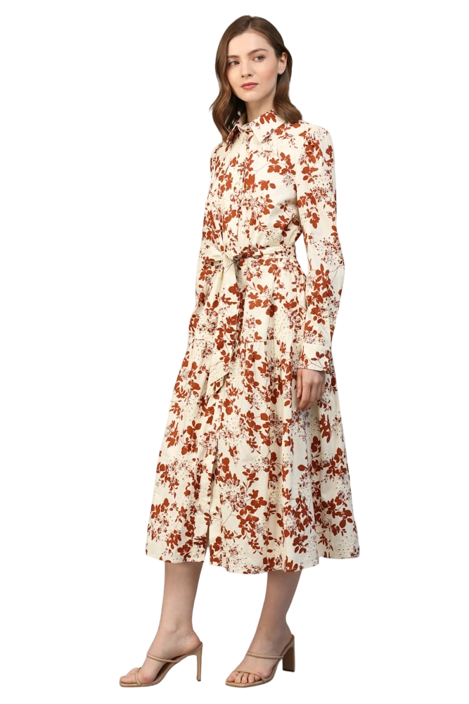 Apparel-Fate Broderie Anglaise Button Front Tie Waist Maxi Dress