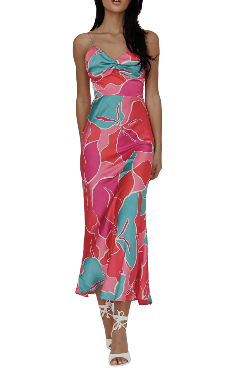 Apparel- One and Only V Neckline Mosiac Maxi Dress