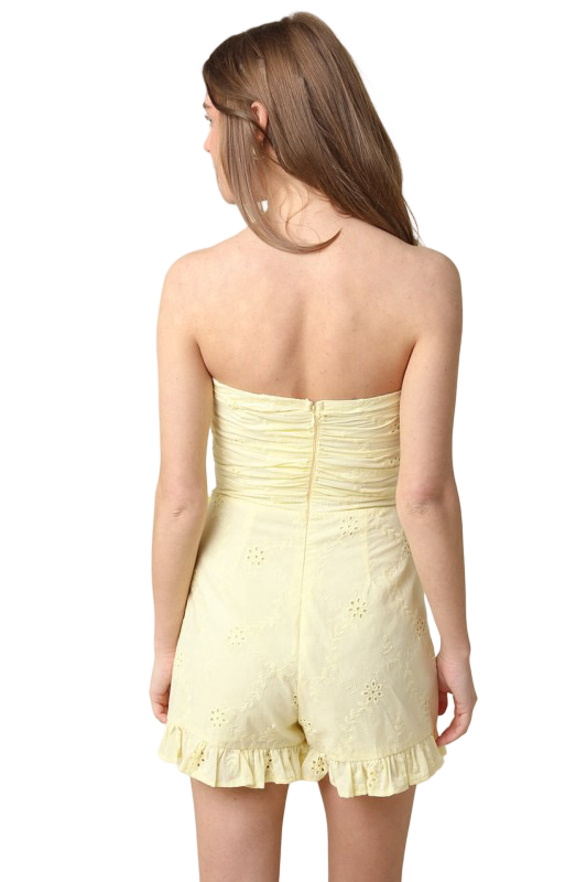 Olivaceous Alesia Strapless Wrap Romper