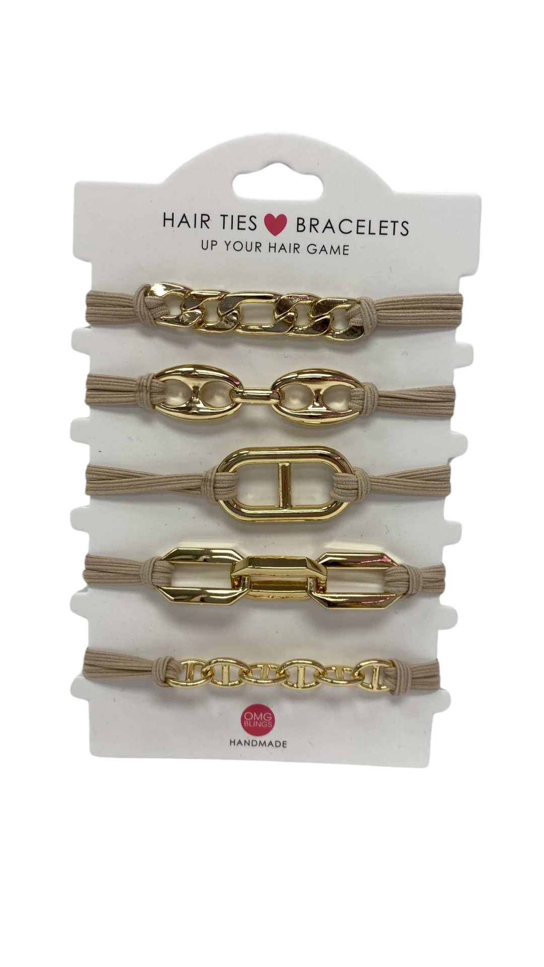 Hair Ties- M&E Bling 5 Piece Hair Tie Bracelet Set