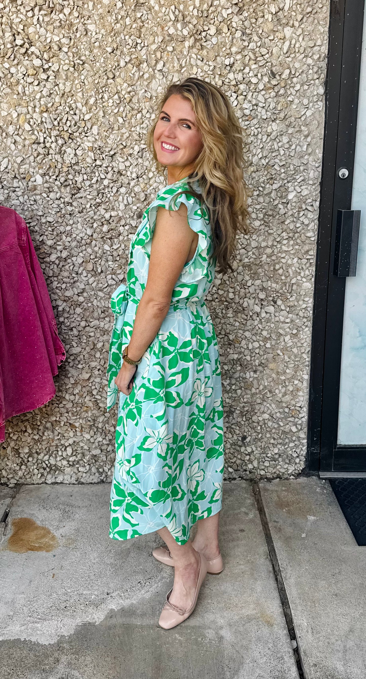 Apparel- Mary Square Jenn Tropical Bouquet Midi Dress