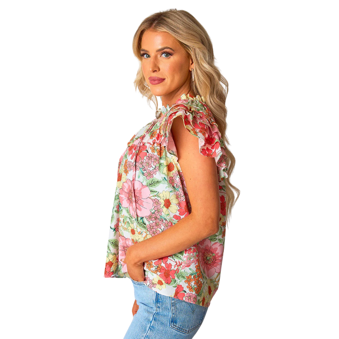 Apparel- Buddy Love Carla Ruffle Eyelet Top