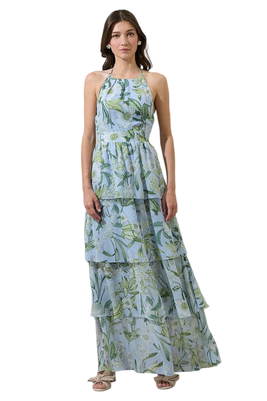 Apparel- Sugarlips Serenade Bloom Seana Tiered Maxi Dress