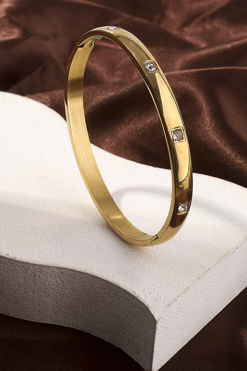 Bracelets- M&E Bling Gold CZ Bangles
