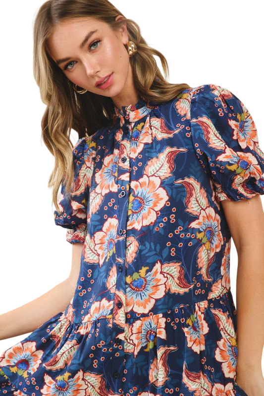 Apparel- Sugarlips Poly Floral Ruffle Mini Dress