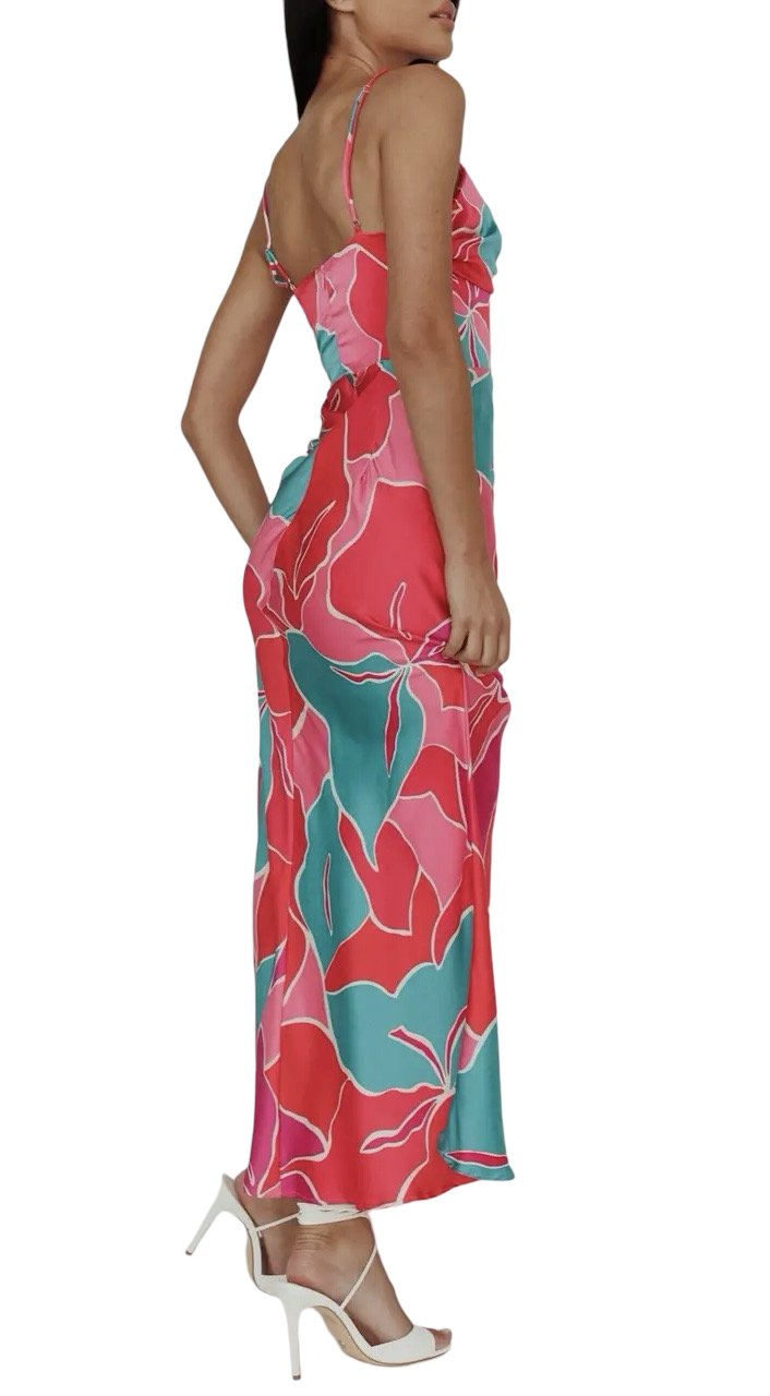 One and Only V Neckline Mosiac Maxi Dress