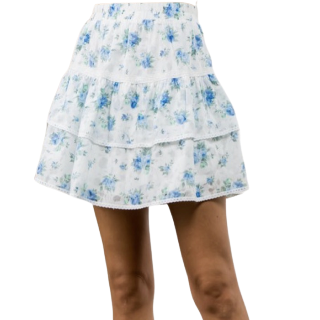 Apparel- Fanco Tiered Floral Mini Skirt