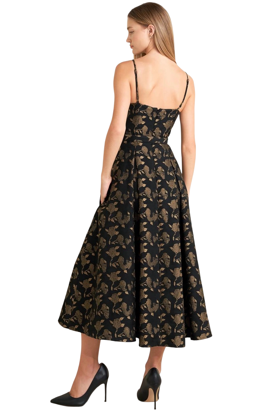 Apparel- Flying Tomato Jacquard Woven Midi Dress