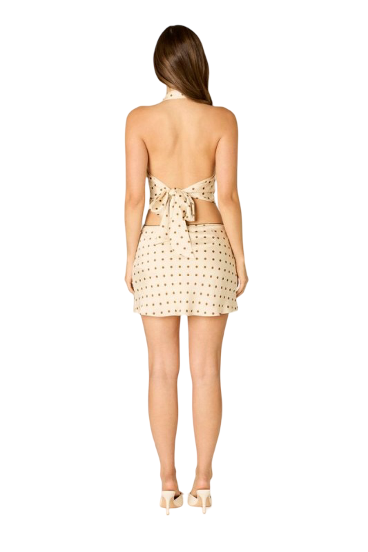 Apparel- CCLA Polka Dot Mini Satin Skirt