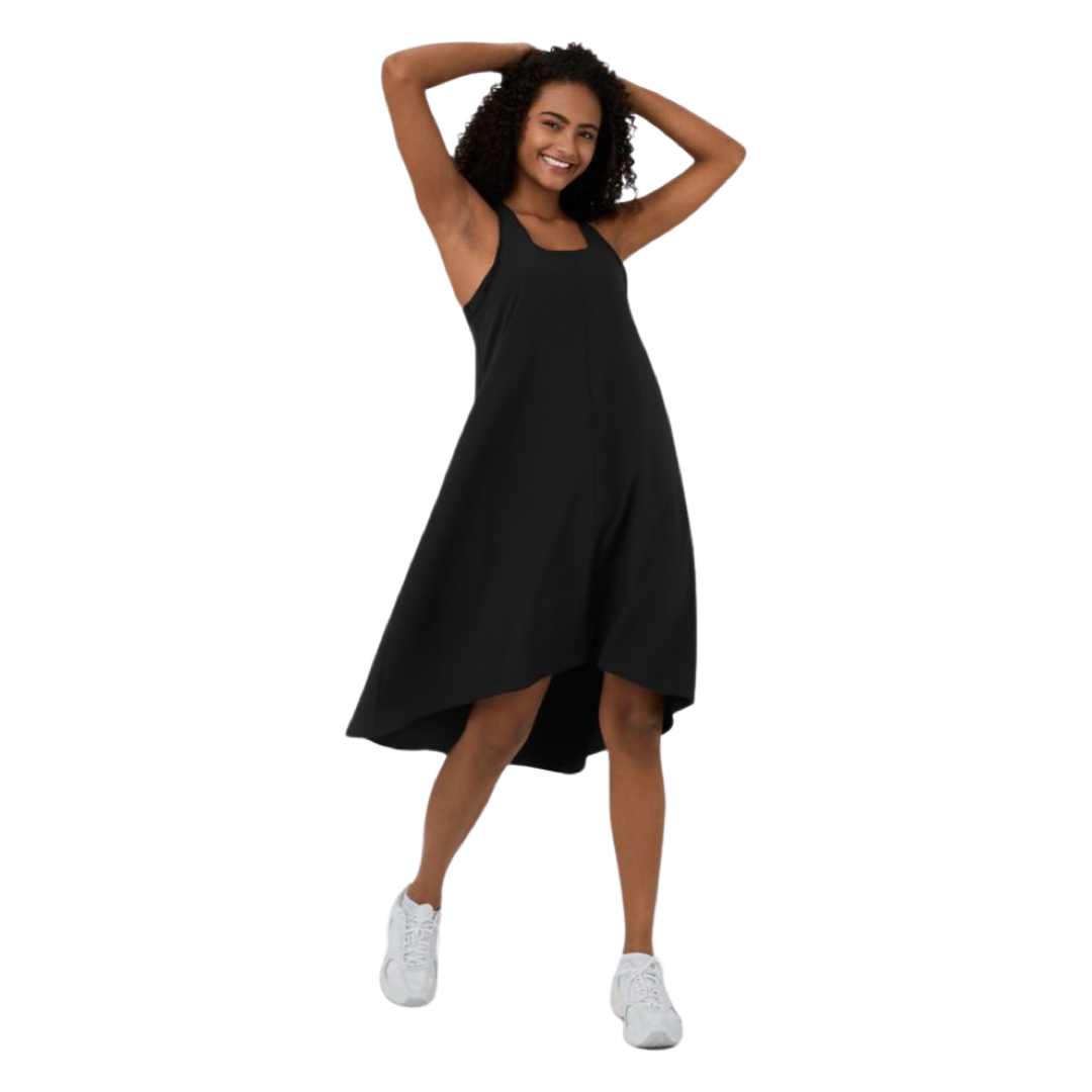 Apparel- Halara Breezeful* Backless Racerback Side Pocket High Low Midi Dress