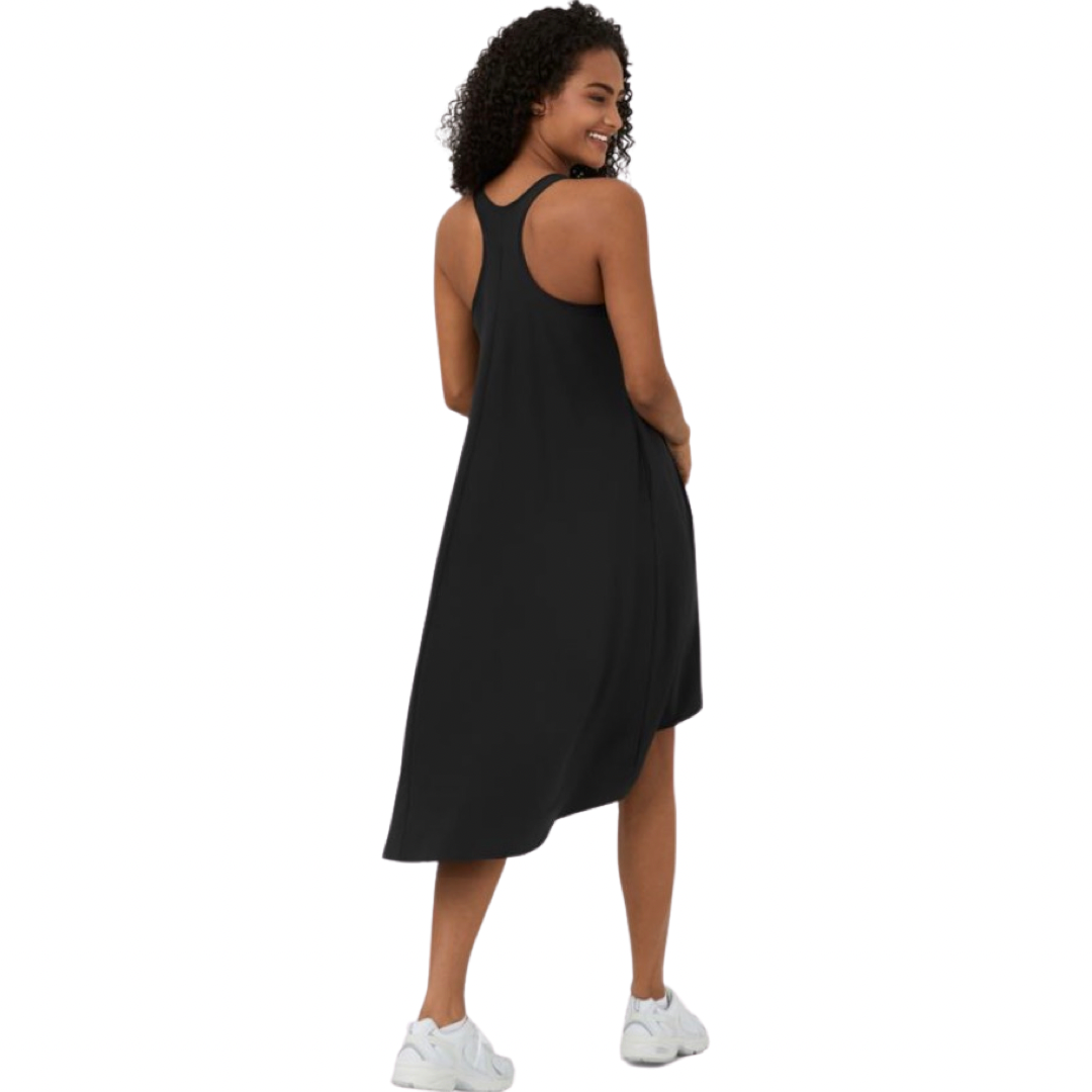 Apparel- Halara Breezeful* Backless Racerback Side Pocket High Low Midi Dress