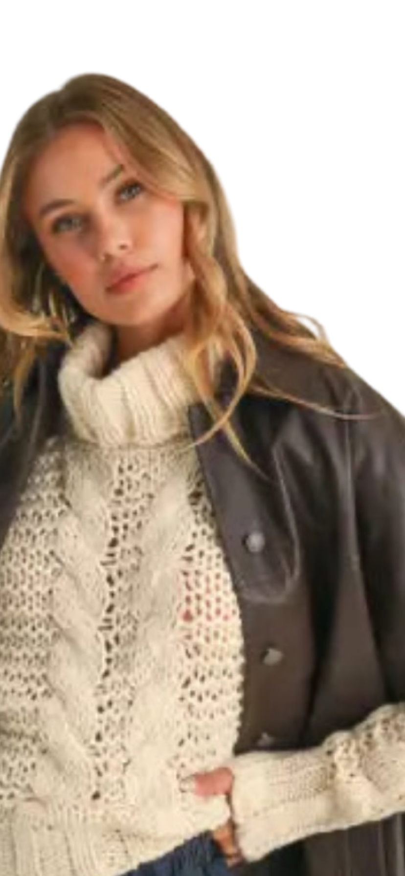 Apparel- Klesis Oversized Faux Leather Vest with Pockets