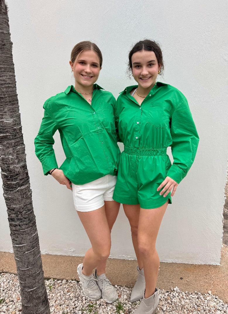 Apparel- Grey Lab Oversized Shirt Romper