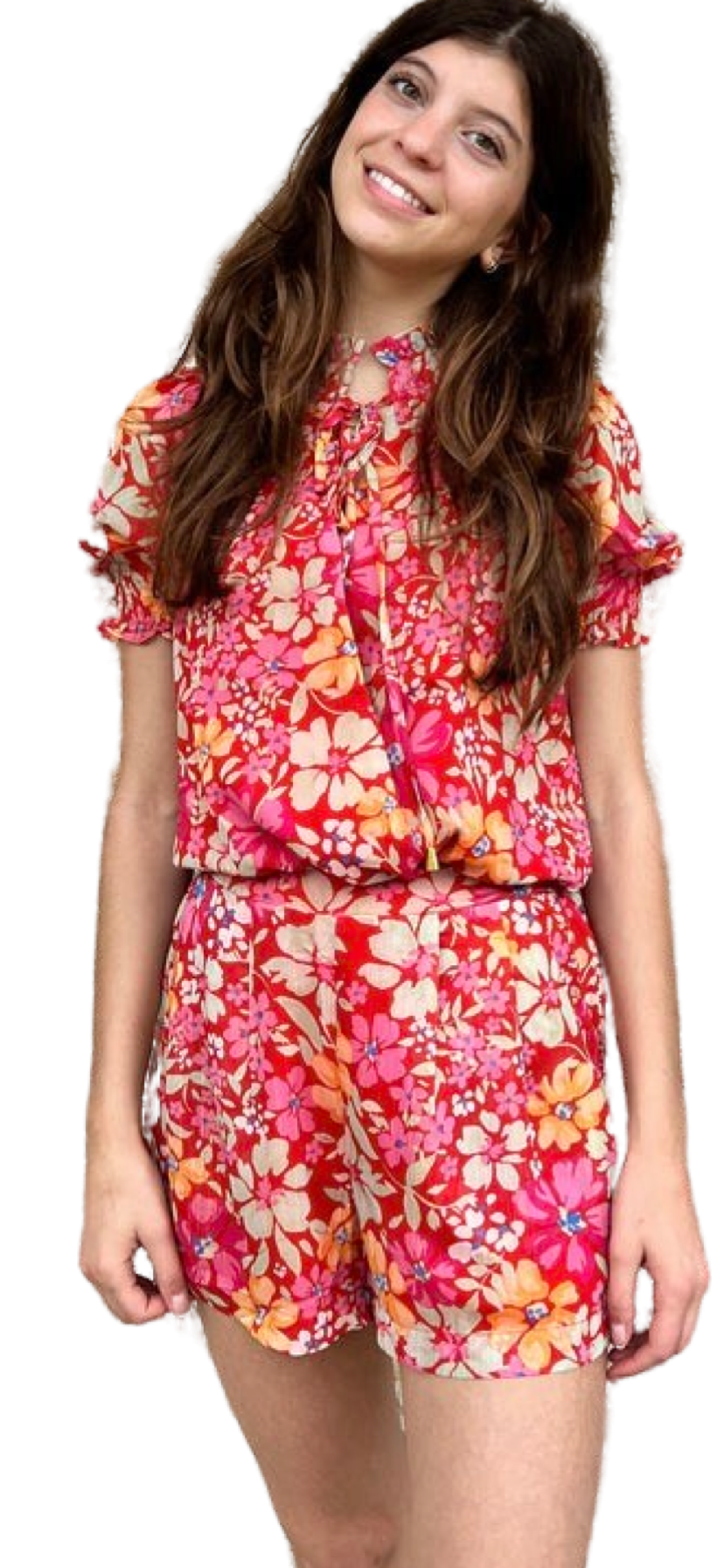 Apparel- Btfl-Life Zandra Printed Lurex Chiffon Shorts