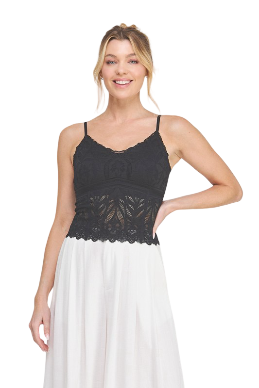 Bralette de encaje Allie Rose con tirantes finos ajustables
