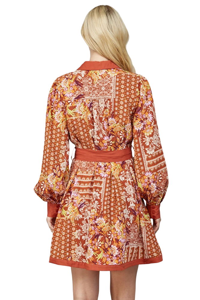 Apparel-Fate Button Down Binding Shirt Mini Dress