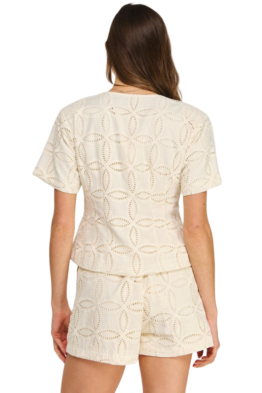 Apparel- Strut and Bolt Floral Cutout Embroidery Shorts