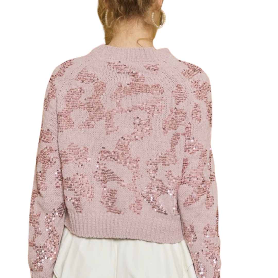 Apparel- Idem Ditto Cropped Sequin Sweater