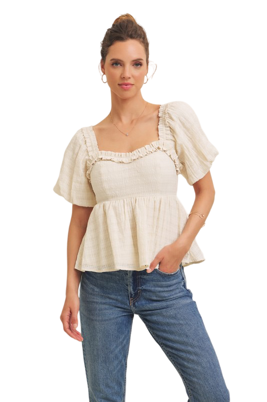 Apparel- In February Sheer Organza Blouse Top