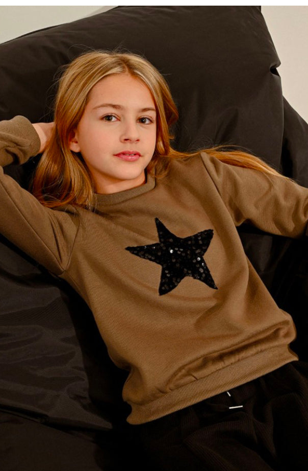 Girls-Molly Bracken Girl Sequin Star Sweatshirt