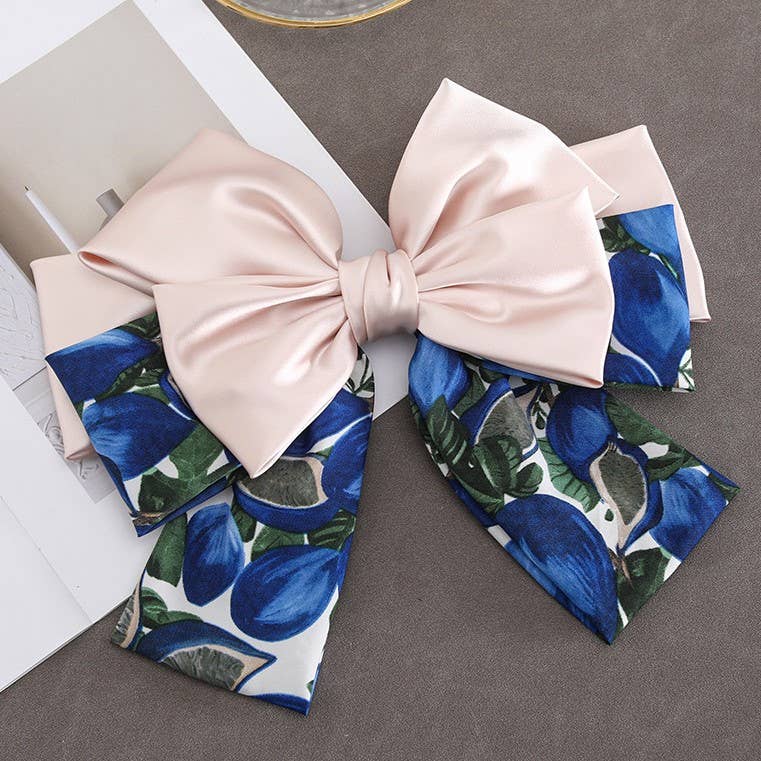 Hair- M&E Large Two Layer Satin Hair Bow