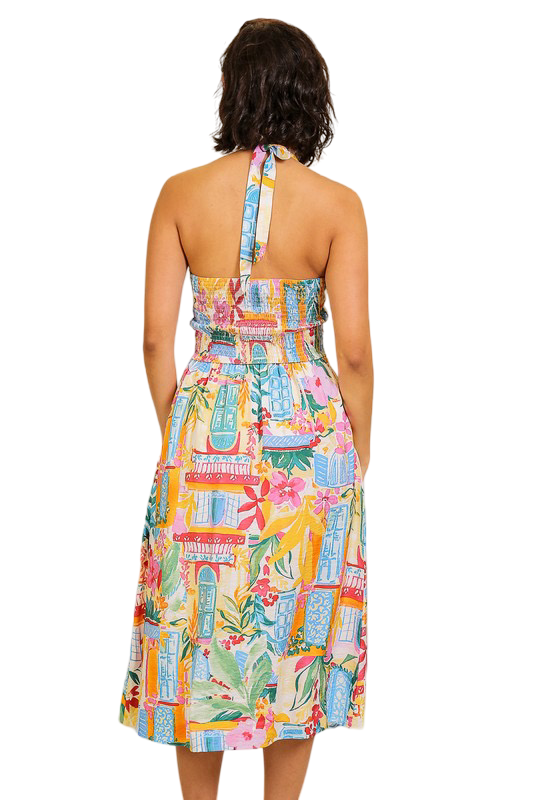 Apparel- Timing Tropical Hues Airflow Midi Dress