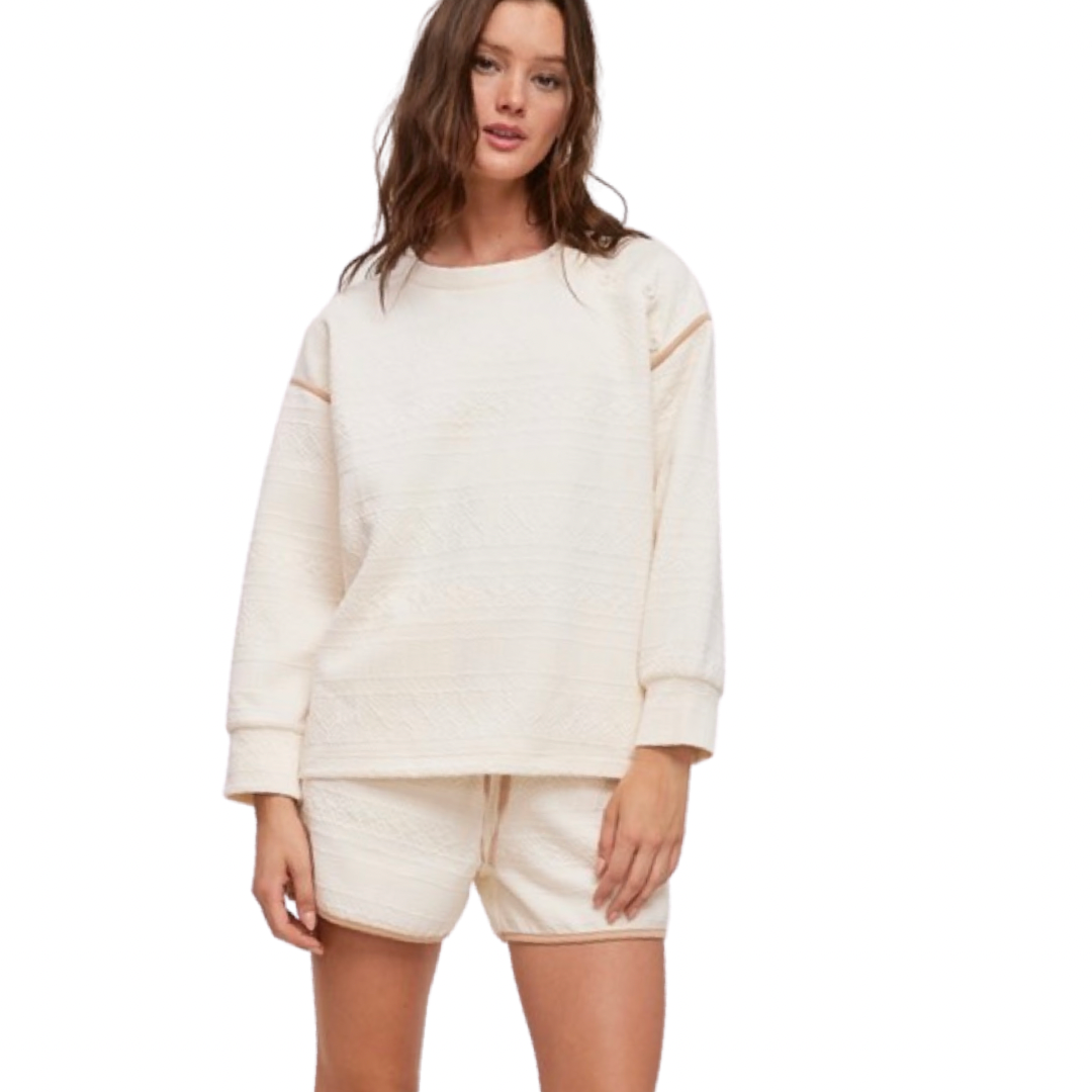 Apparel- Fanco Oversized Quilted Sweatshirt