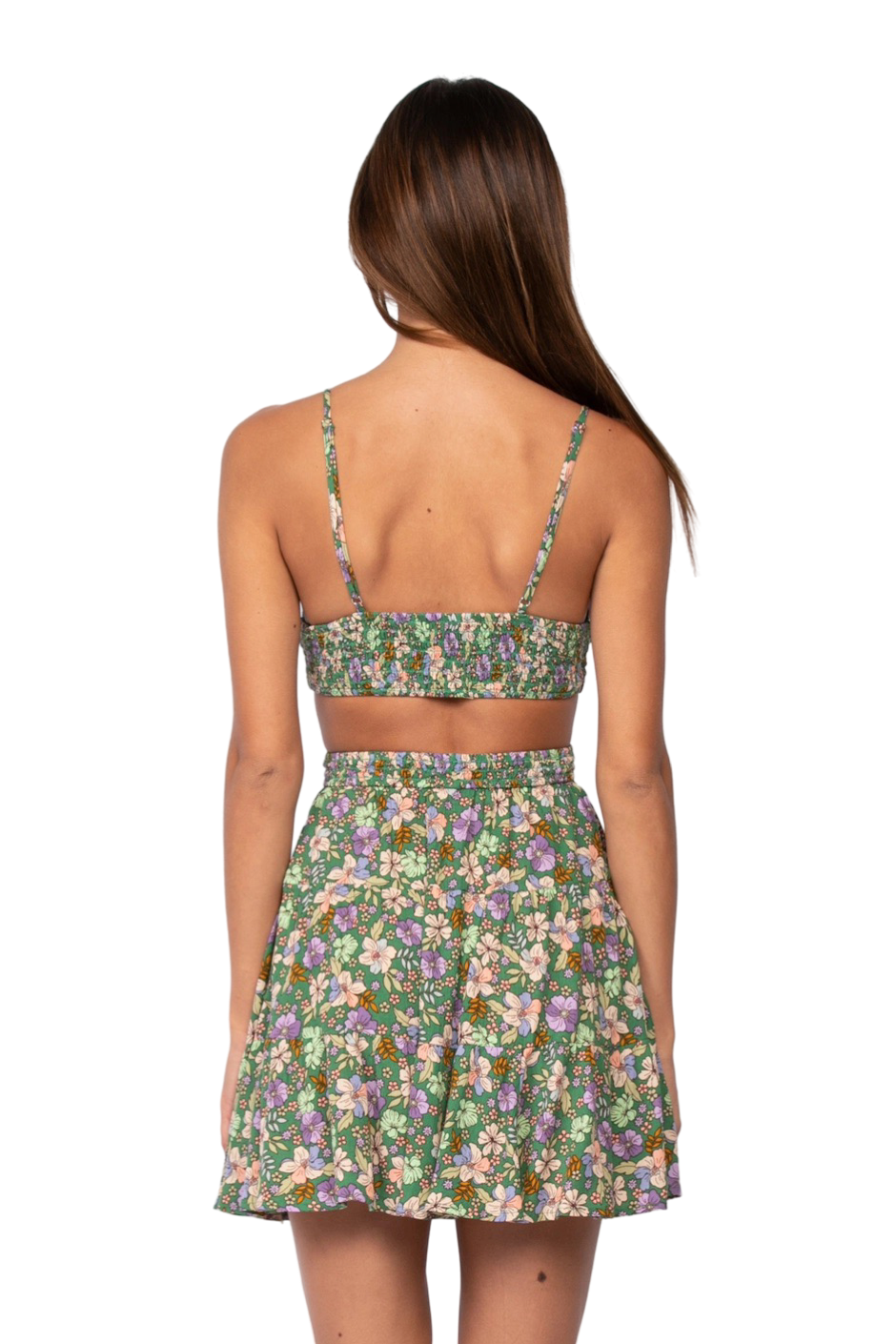 Apparel- Sky to Moon Floral Waist Cut Out Band Mini Dress