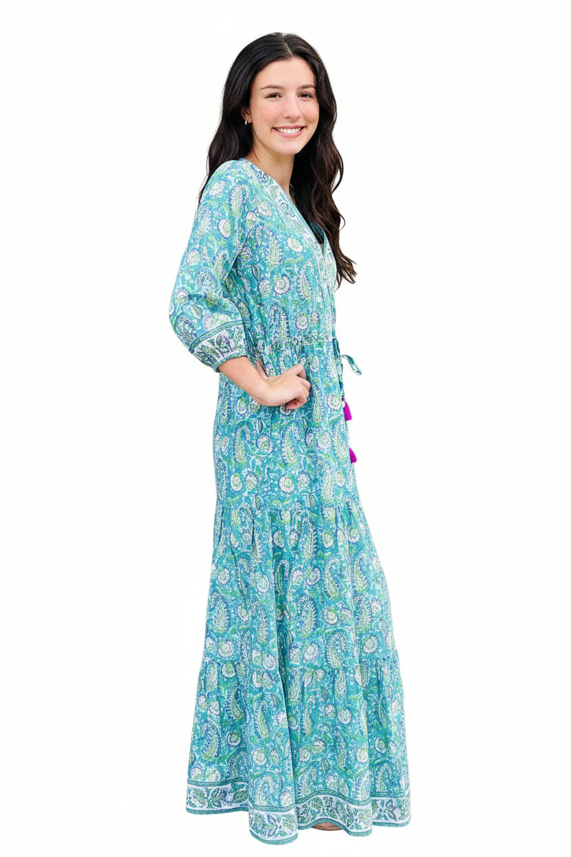 Piccola Mara Cinch Waist Maxi Dress