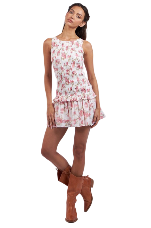 Apparel- Sky to Moon Smocked Body Ruffle Mini Dress