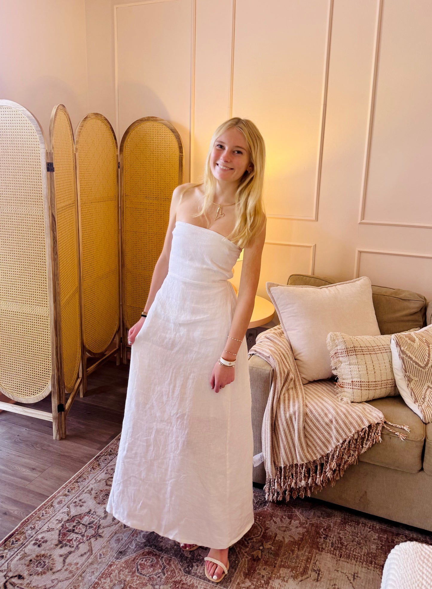 Apparel- Olivaceous Irise Linen Maxi Dress