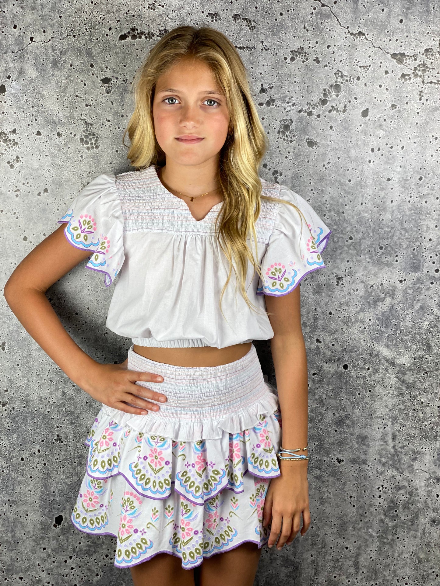 Girls- If So Printed Ruffle Sleeve Top