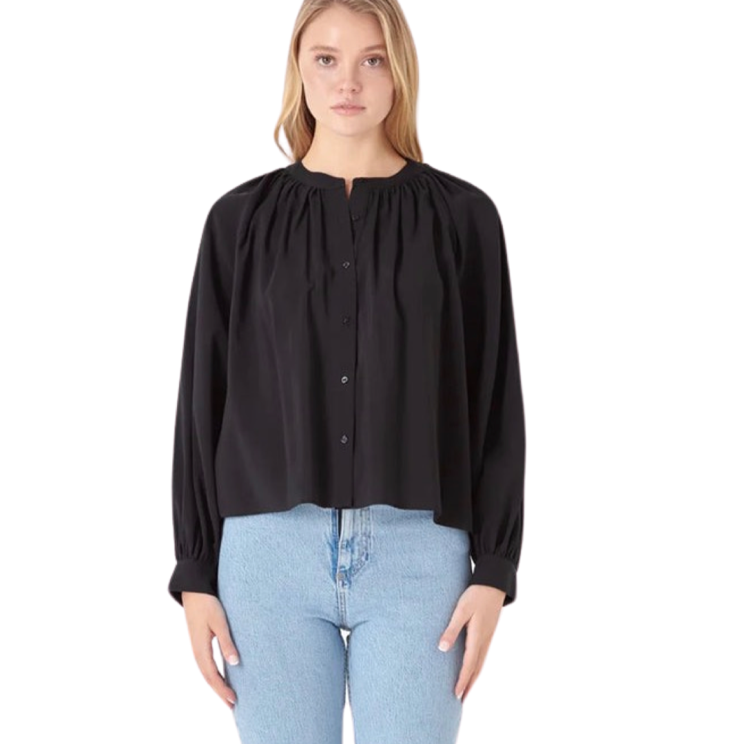 Apparel- English Factory Shirring Detail Top