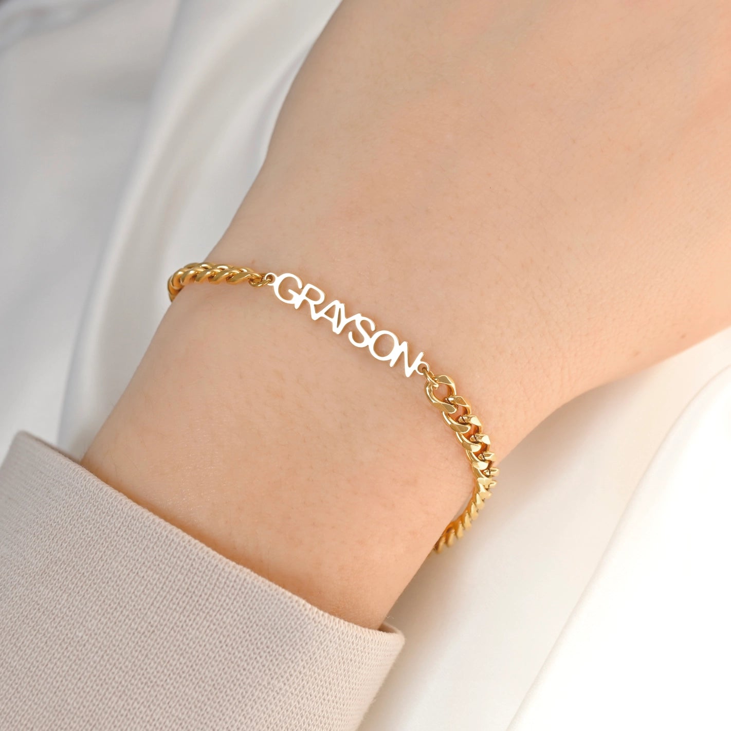 Bracelets- 18k Gold Personalized Name Bracelet