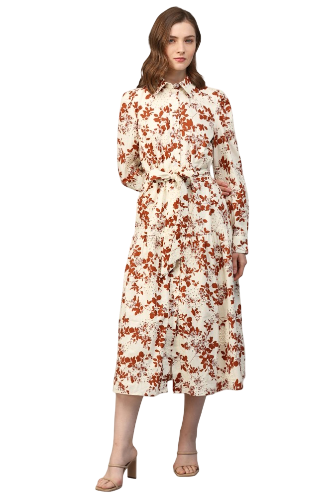 Apparel-Fate Broderie Anglaise Button Front Tie Waist Maxi Dress
