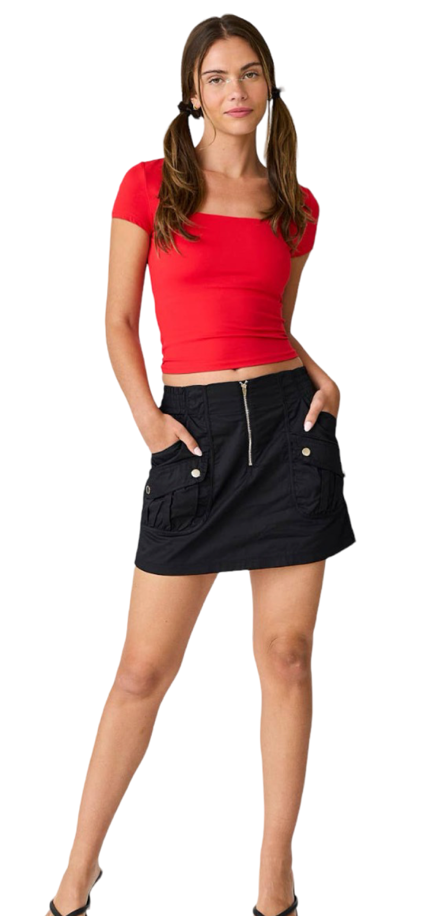 Apparel- Papermoon Nova Slim Fit Square Neck Top
