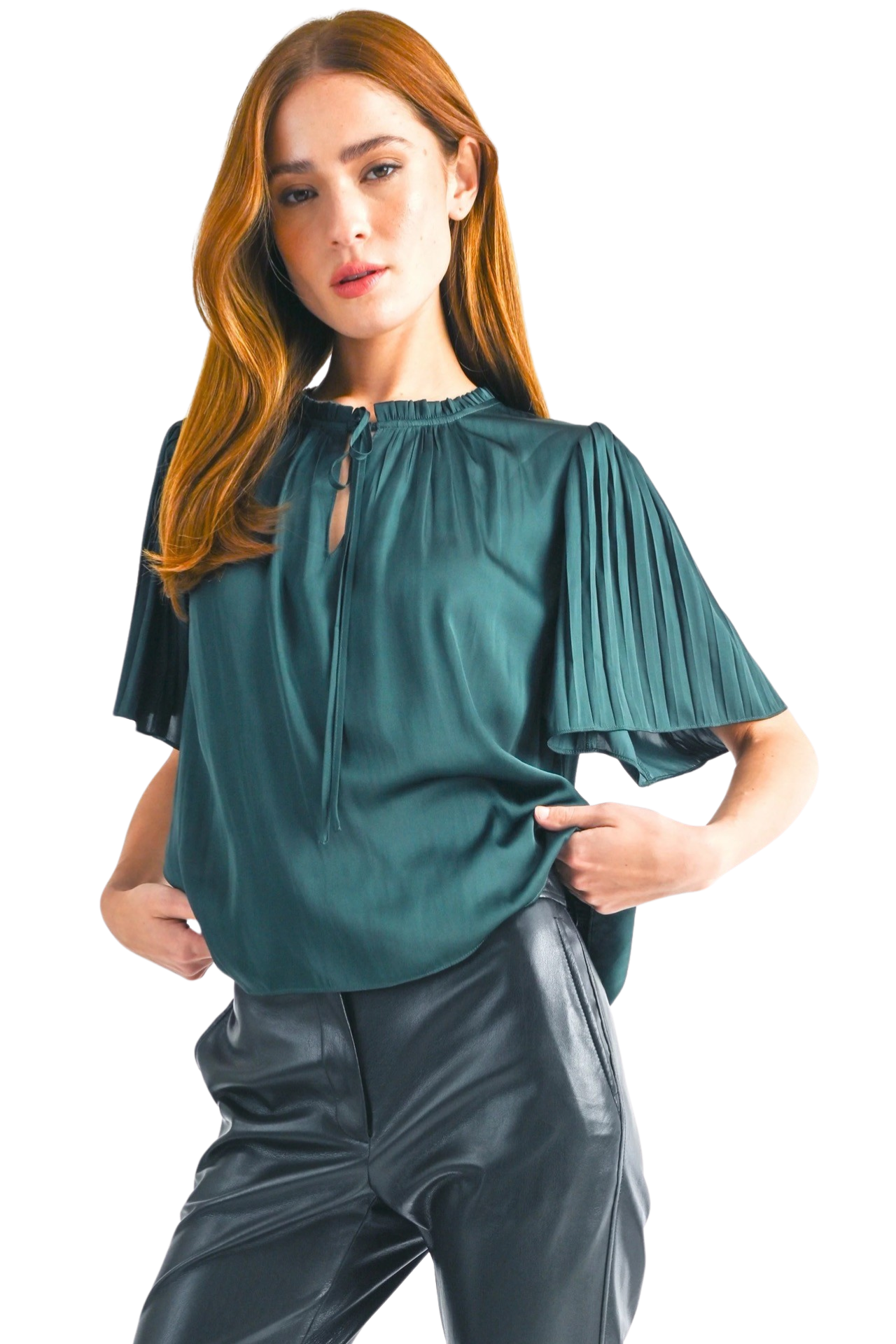 Apparel- Reset by Jane Pleated Short Sleeve Top