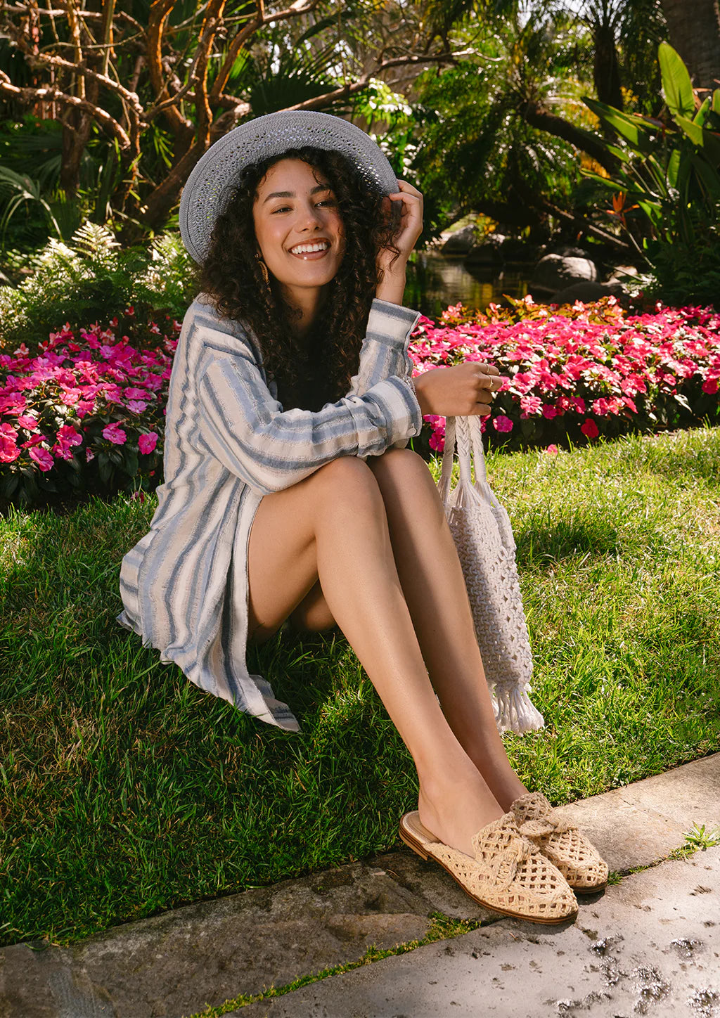 Shoes- MIA Layce Raffia Style slide Slipper Shoe