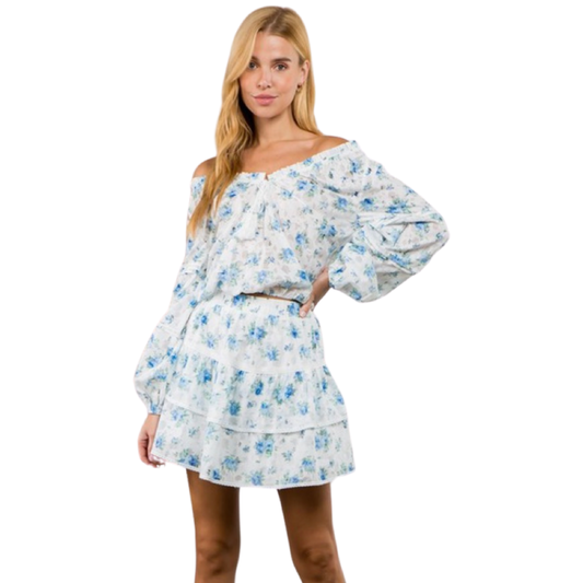 Apparel- Fanco Tiered Floral Mini Skirt