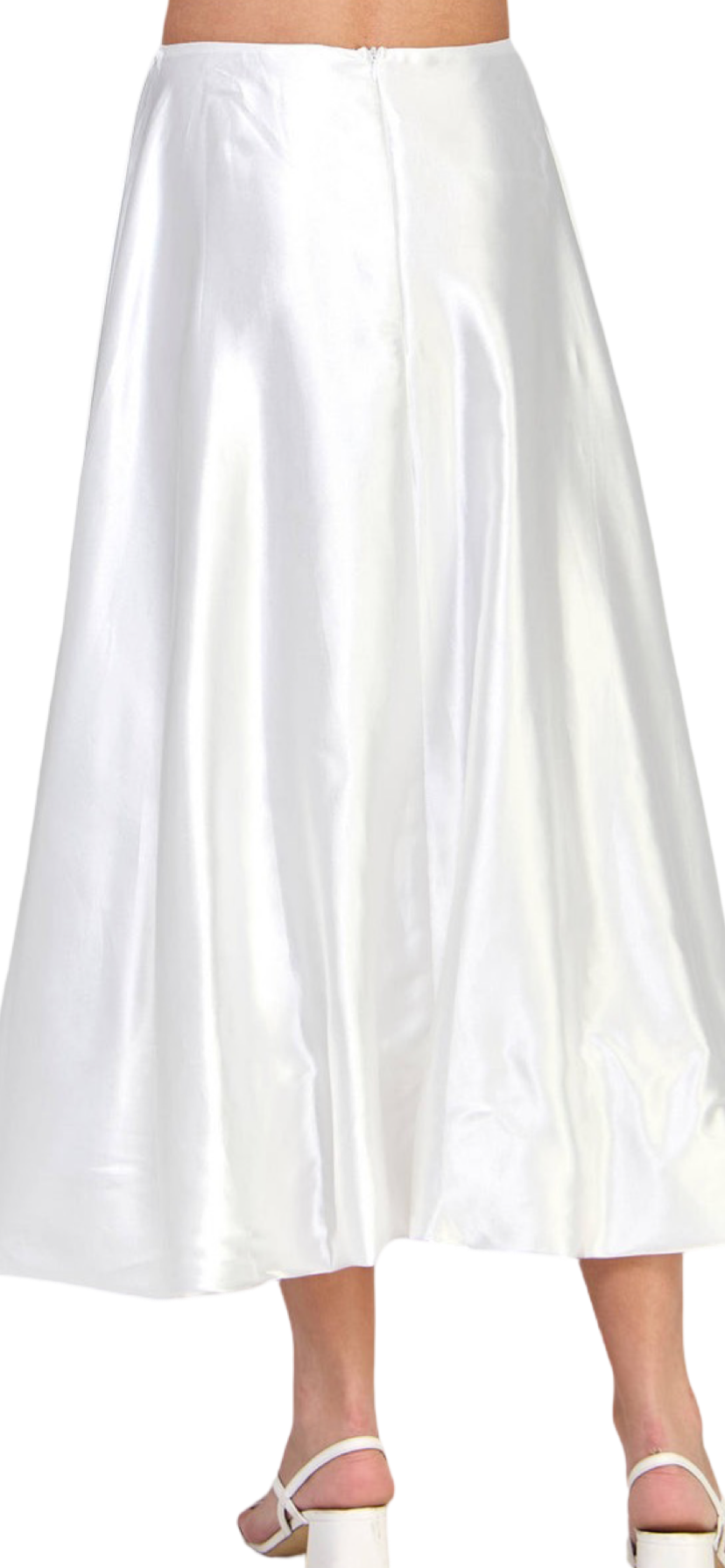 Apparel- Ellison Satin Balloon Midi Skirt