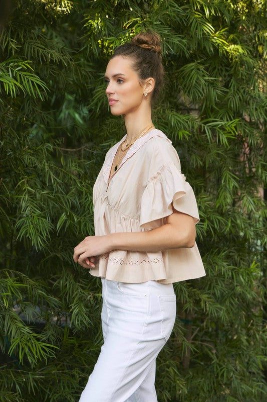 Apparel- In February Woven Oversized Button Down Top