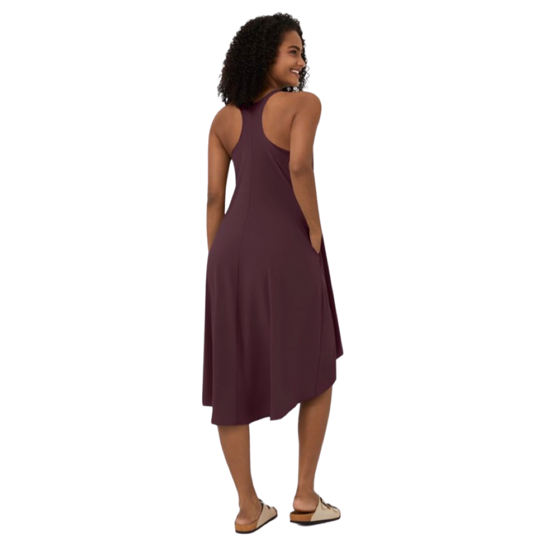 Apparel- Halara Breezeful* Backless Racerback Side Pocket High Low Midi Dress
