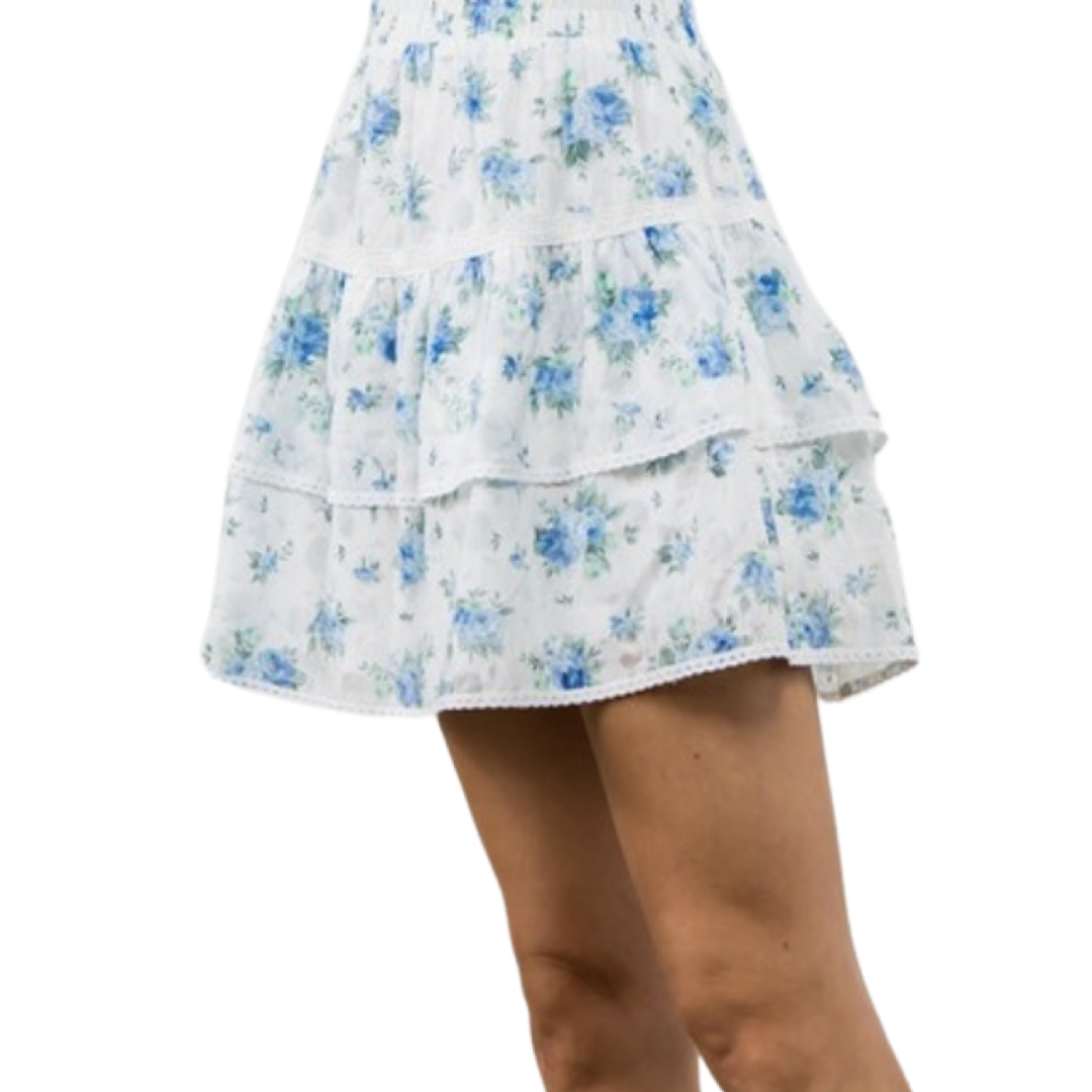 Apparel- Fanco Tiered Floral Mini Skirt