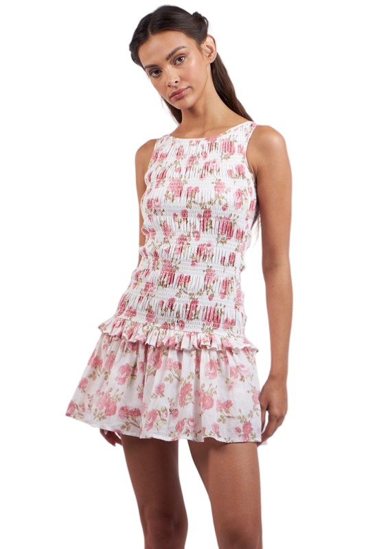 Apparel- Sky to Moon Smocked Body Ruffle Mini Dress