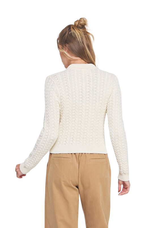 Apparel-Allie Rose Small Cable Knit Cardigan Top
