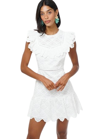 Apparel- Adelyn Rae Nisha Cotton Eyelet Embroidered Mini Dress