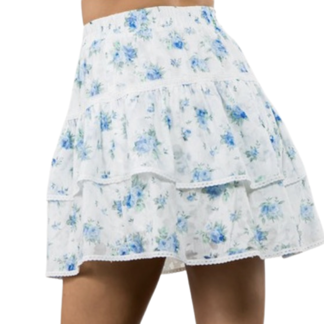 Apparel- Fanco Tiered Floral Mini Skirt