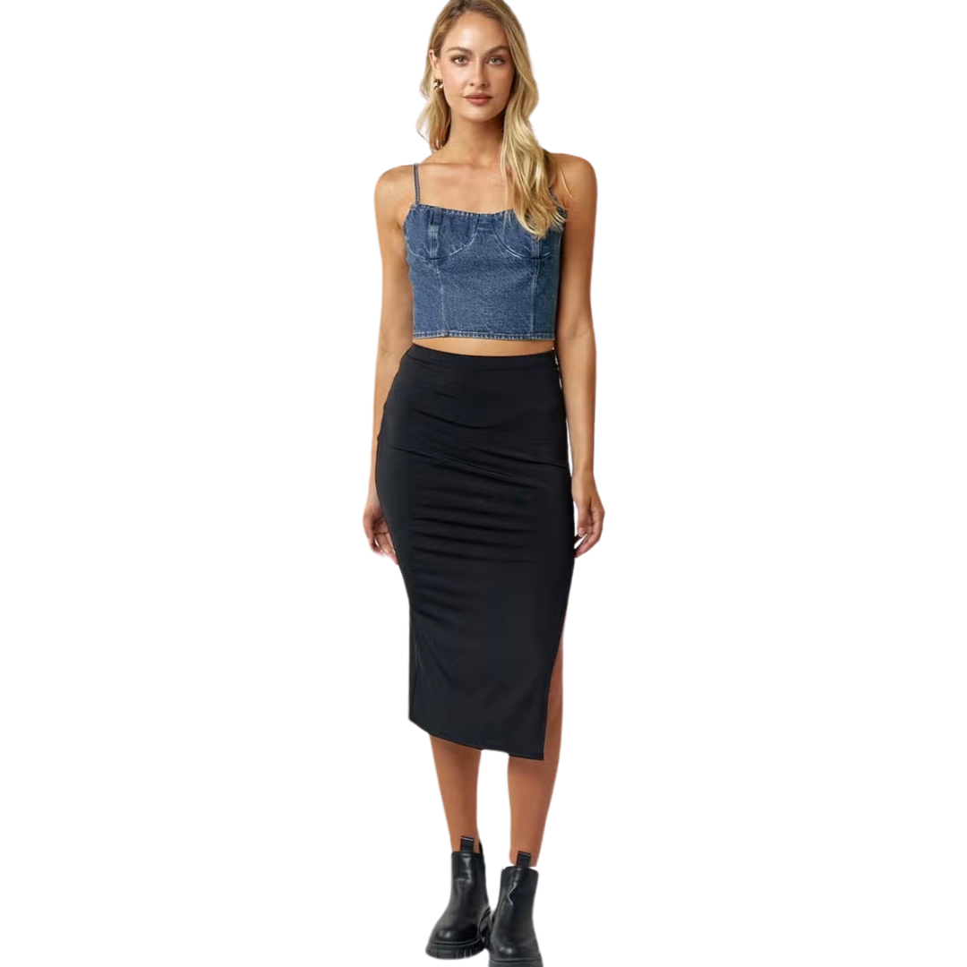 Apparel- Blu Blush Denim Bustier Tube Top